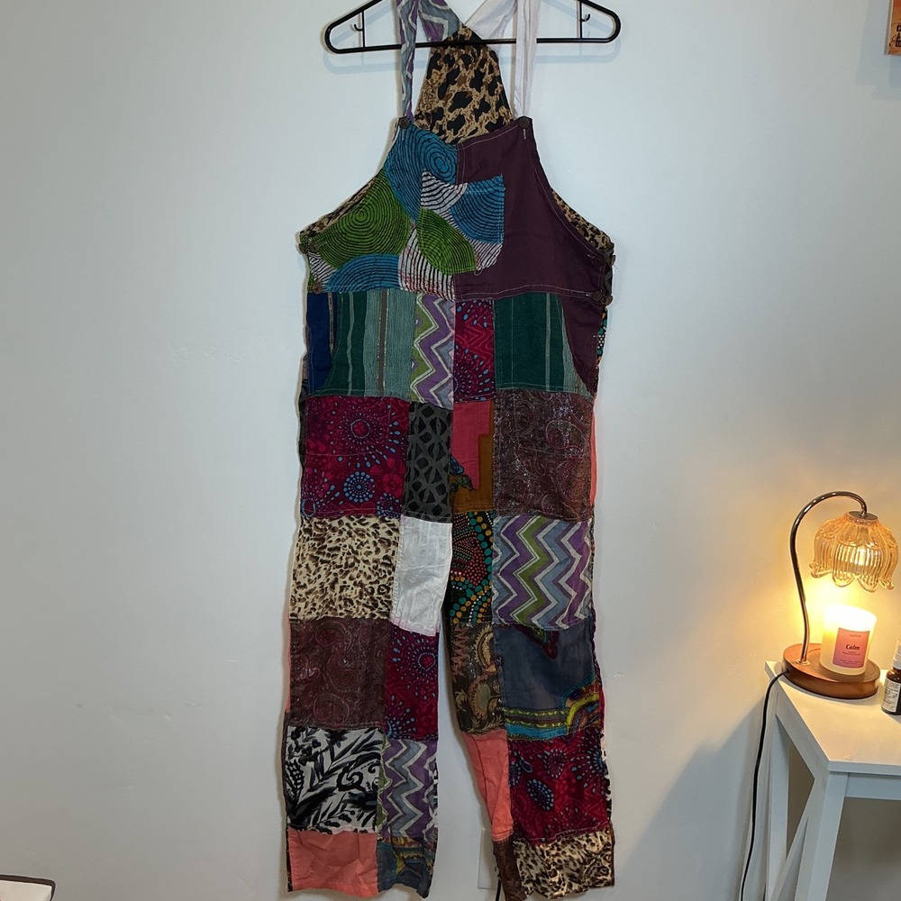 Boho Patchwork Halter Jumpsuit Like International… - image 2